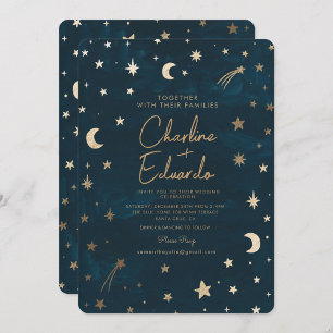 Invitation Mariage d'astronomie de la Lune des étoiles célest