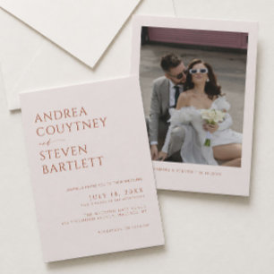 Invitation Mariage d'automne à la crème et à la terre cuite