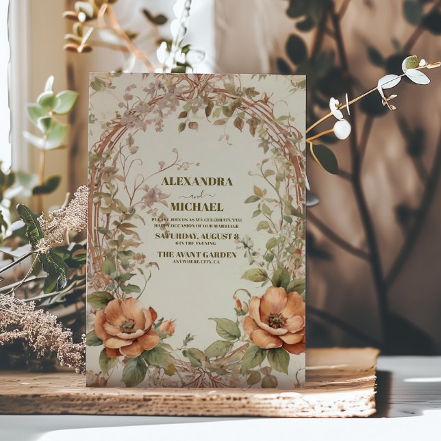 Invitation Mariage d'automne Art Nouveau par Mucha (Créateur téléchargé)