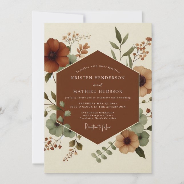 Invitation Mariage d'automne au Sage Cuivré (Devant)