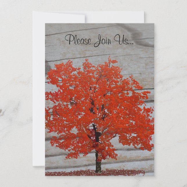 Invitation Mariage d'automne avec Barnwood 2 (Devant)