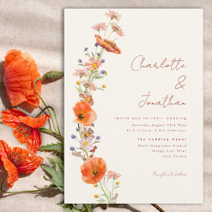 Invitation Mariage d'automne bohème aux fleurs sauvages