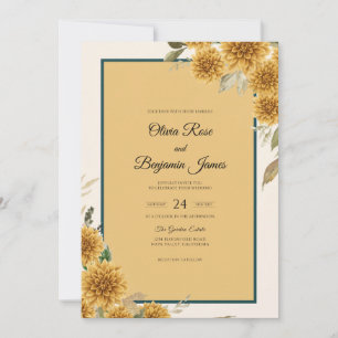 Invitation Mariage d'automne Dahlia Moutarde