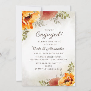 Invitation Mariage d'automne d'automne d'Orange brûlé Fiançai