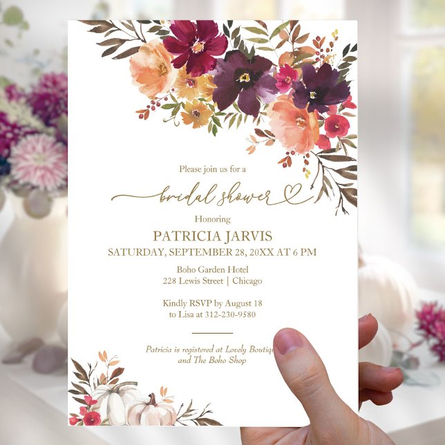 Invitation Mariage d'automne de citrouille (Créateur téléchargé)