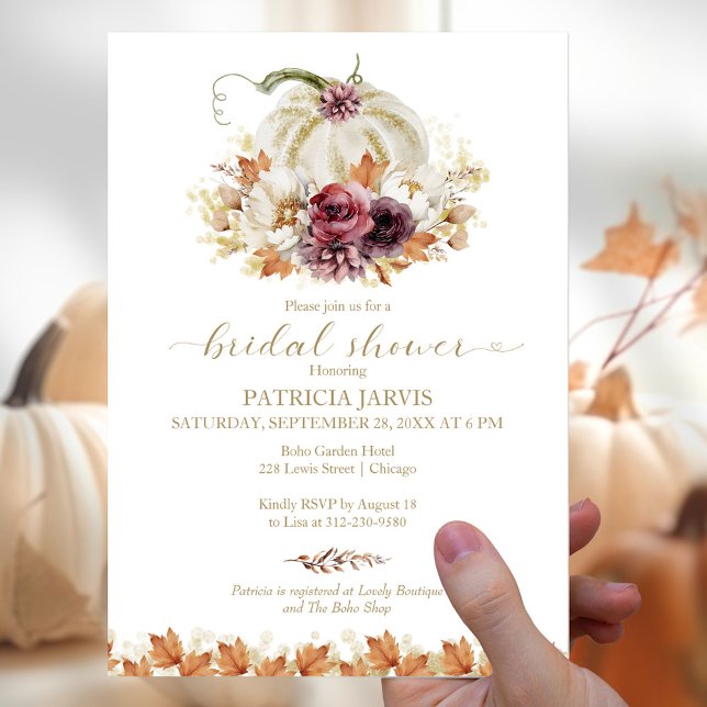 Invitation Mariage d'automne de citrouille (Créateur téléchargé)