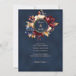 Invitation Mariage d'automne de Deep Navy