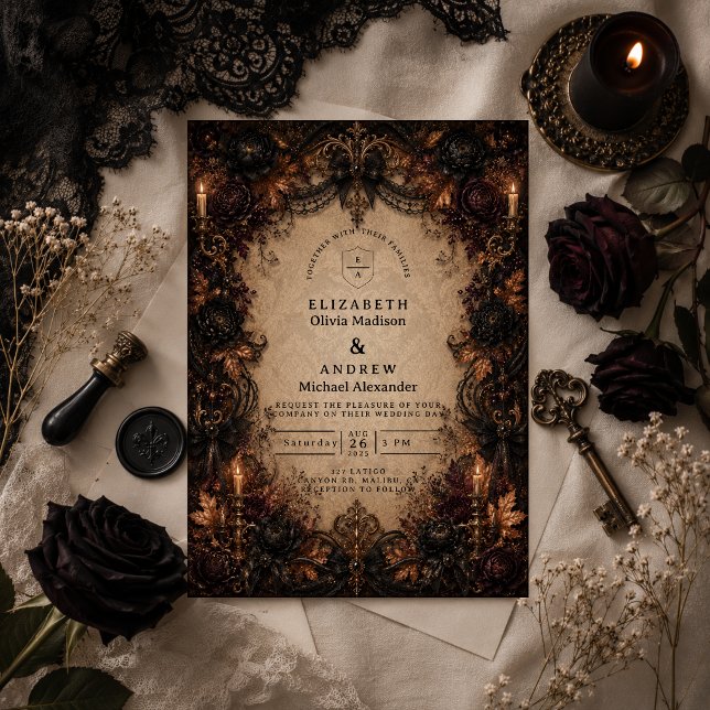 Invitation Mariage d'automne de romance sombre (Créateur téléchargé)