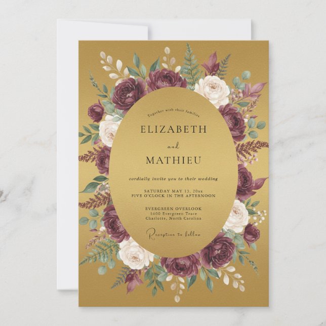 Invitation Mariage d'automne doré à Bourgogne (Devant)