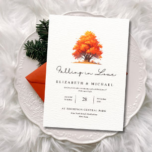 Invitation Mariage d'automne Élégant Automne Tomber en amour