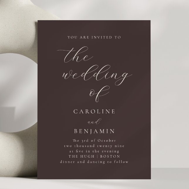 Invitation Mariage d'automne élégant avec écriture minimalist (Créateur téléchargé)