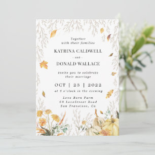 Invitation Mariage d'automne en chute 