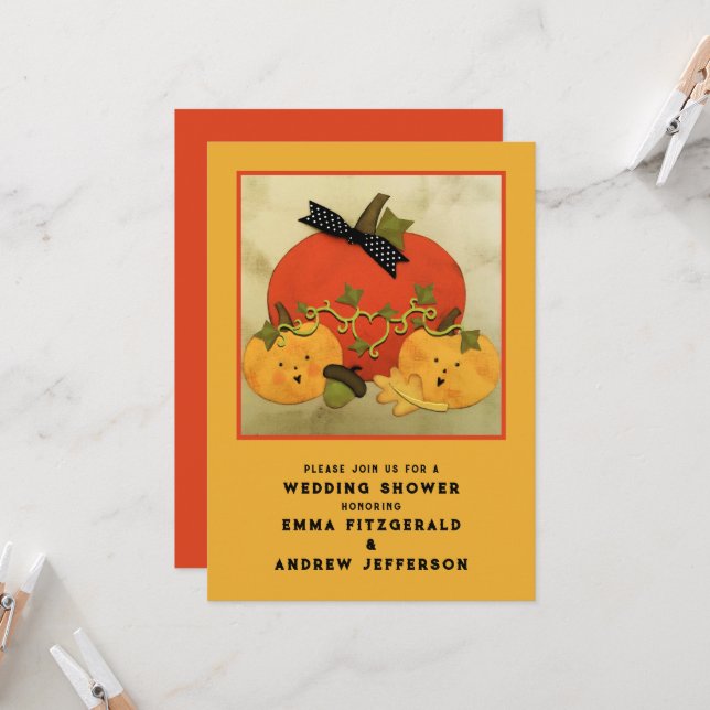 Invitation Mariage d'automne pour couples (Devant/Arrière en situation)