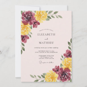 Invitation Mariage d'automne radieux en Bourgogne