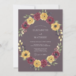 Invitation Mariage d'automne régale de prune
