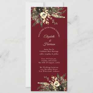 Invitation Mariage d'automne rouge rustique