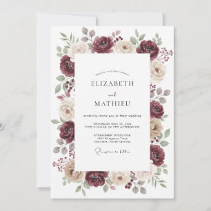 Invitation Mariage d'automne solennel en Bourgogne