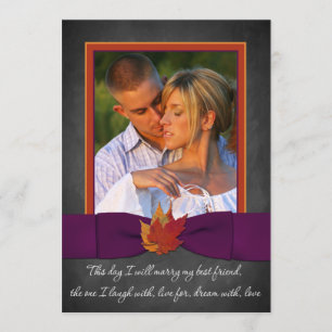 Invitation Mariage d'automne Tableau de bord, Feuilles d'aut