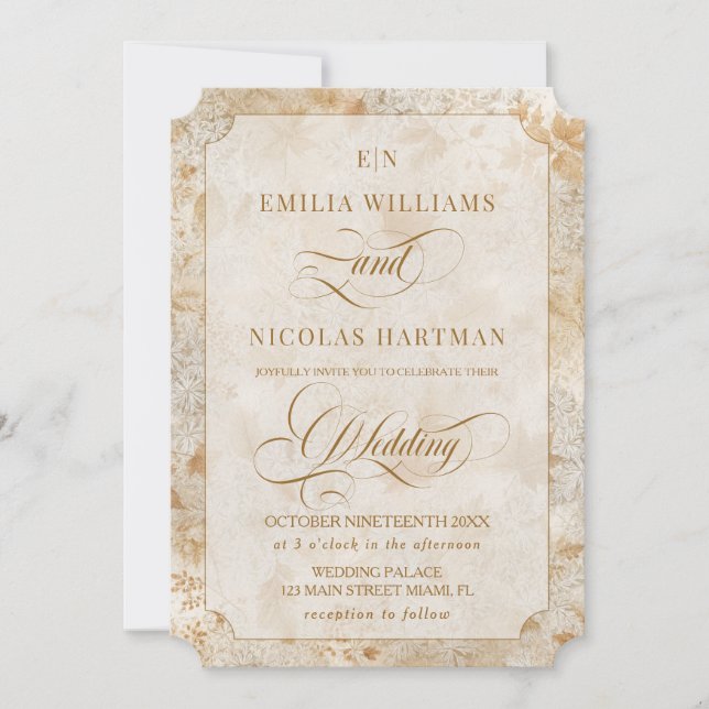 Invitation Mariage d'automne Terracotta Neutre (Devant)