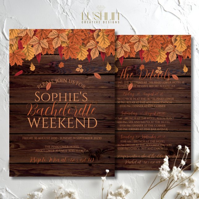 Invitation Mariage d'automne weekend d'enterrement de vie de  (Créateur téléchargé)