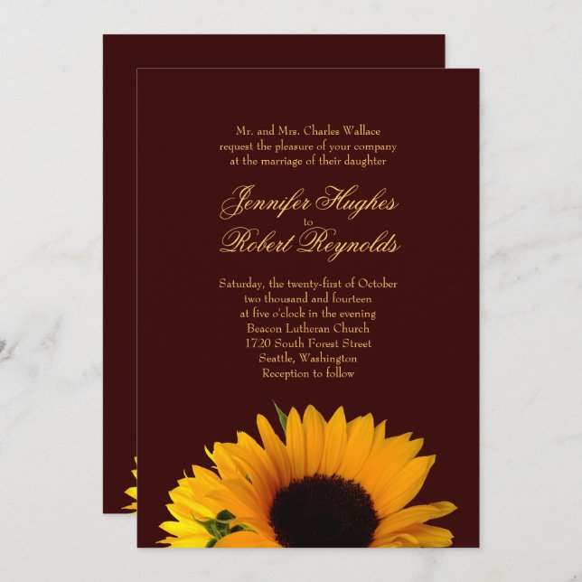 Invitation Mariage de automne (Devant / Derrière)