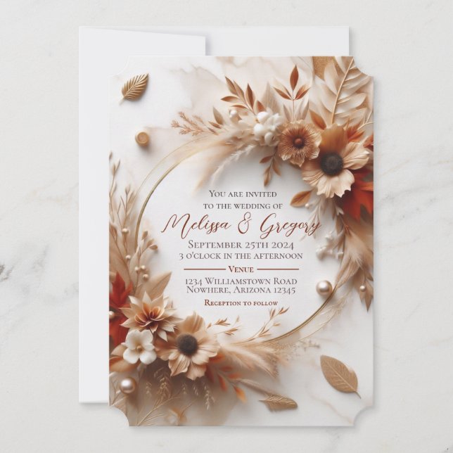 Invitation mariage de automne Automne Halloween Ha (Devant)