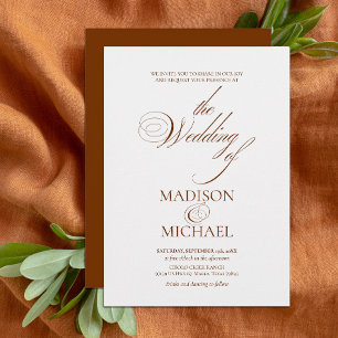 Invitation Mariage de automne Brown Chic Boho contemporain