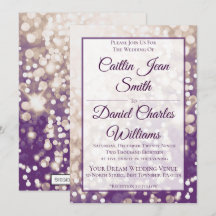 Invitation mariage de automne - Champagne et Plum