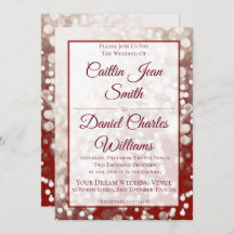Invitation mariage de automne - Champagne et Rouge