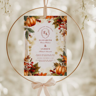 Invitation Mariage de automne Citrouille Rustique d'automne