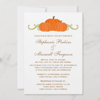 Invitation Mariage de automne citrouille Swirls