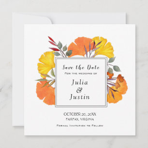 Invitation Mariage de automne d'aquarelle Enregistrer le carr