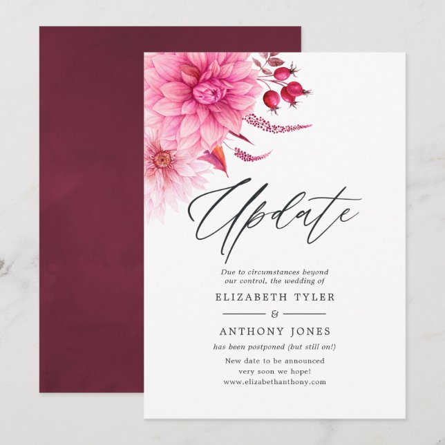 Invitation Mariage de automne d'automne de la Bourgogne et de (Devant / Derrière)