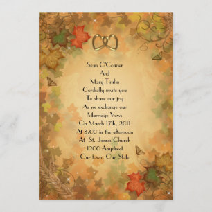 Invitation Mariage de automne d'automne feuilles d'invitation