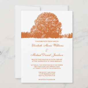 Invitation Mariage de automne de chêne orange