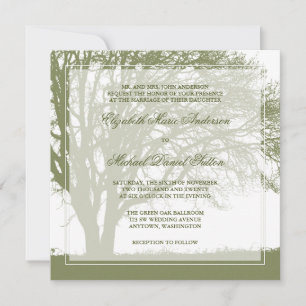 Invitation Mariage de automne de chêne vert olive