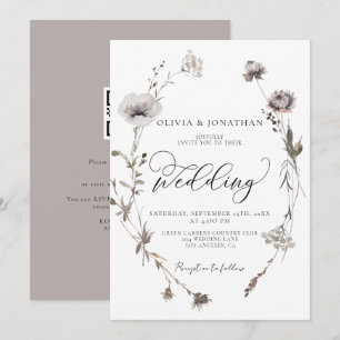 Invitation Mariage de automne de code QR du budget Fleur sauv