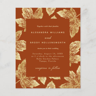 Invitation Mariage de automne d'or et d'orange rus