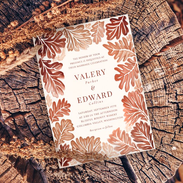 Invitation Mariage de automne Elegant Bohemian Aquarelle (Créateur téléchargé)