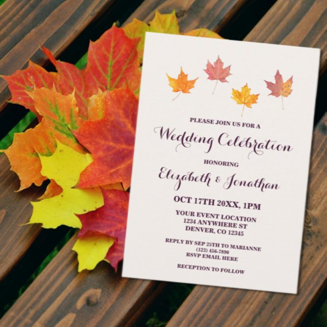 Invitation Mariage de automne Feuille (Créateur téléchargé)