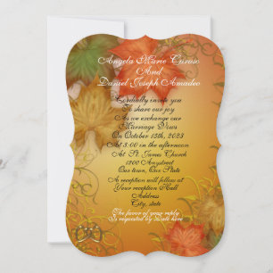 Invitation mariage de automne Feuilles d'automne