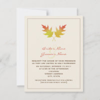 Invitation Mariage de automne - Feuilles de chêne