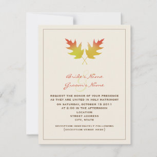 Invitation Mariage de automne - Feuilles de chêne