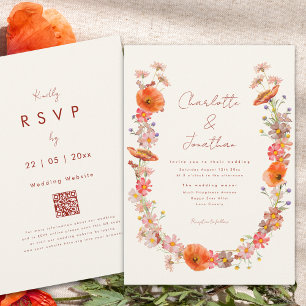 Invitation Mariage de automne Fleur sauvage Boho