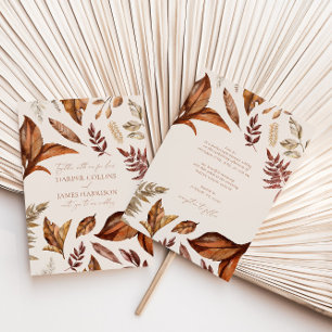 Invitation Mariage de automne Floral Boho en terre cuite rust