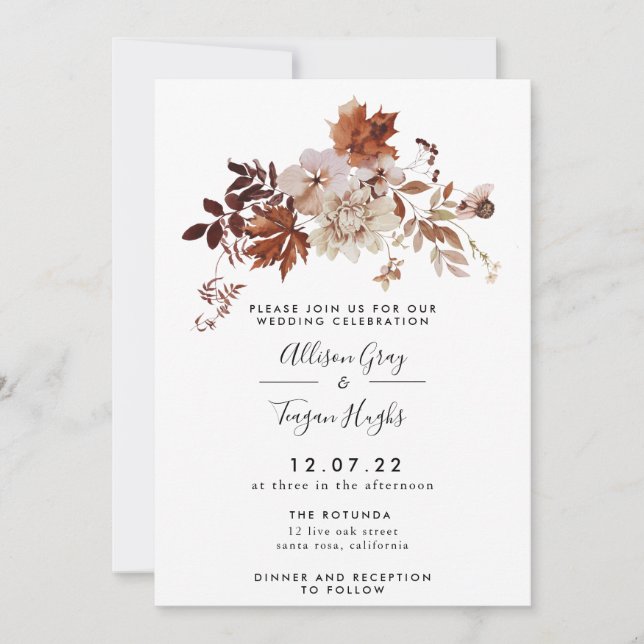 Invitation mariage de automne | Flyer budgétaire (Devant)