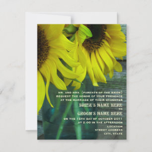 Invitation Mariage de automne Mason Jar Sunflower de Barnwood
