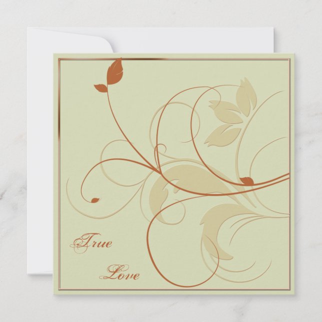 Invitation Mariage de automne Orange Rust Gold Feu (Devant)