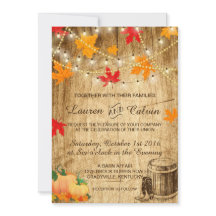 Invitation mariage de automne pour un mariage rust