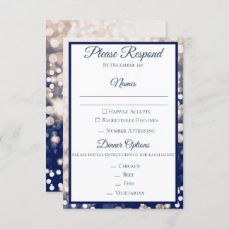 Invitation Mariage de automne RSVP - Champagne et Marine